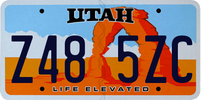 UT license plate Z485ZC