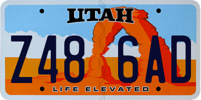 UT license plate Z486AD