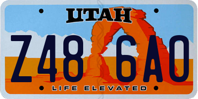 UT license plate Z486AO