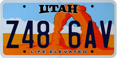UT license plate Z486AV