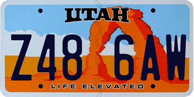 UT license plate Z486AW