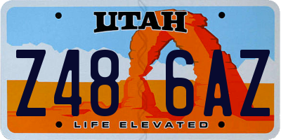 UT license plate Z486AZ