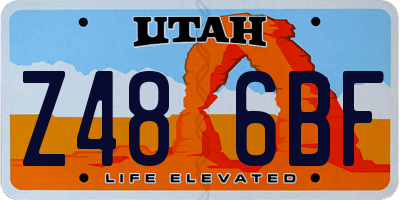 UT license plate Z486BF