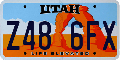 UT license plate Z486FX