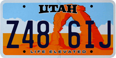 UT license plate Z486IJ