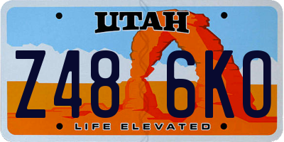 UT license plate Z486KO