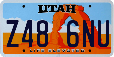UT license plate Z486NU