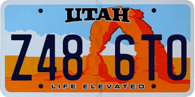 UT license plate Z486TO