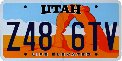 UT license plate Z486TV