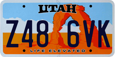 UT license plate Z486VK