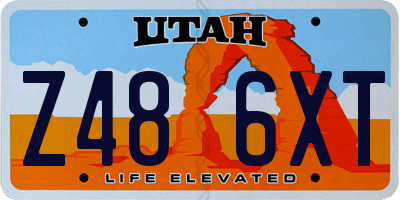 UT license plate Z486XT