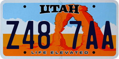UT license plate Z487AA