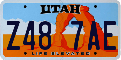 UT license plate Z487AE