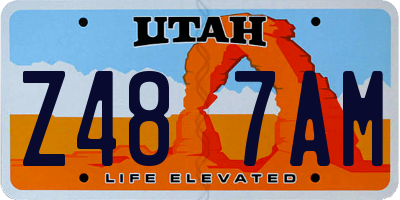 UT license plate Z487AM