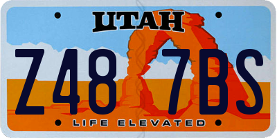 UT license plate Z487BS