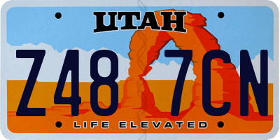 UT license plate Z487CN