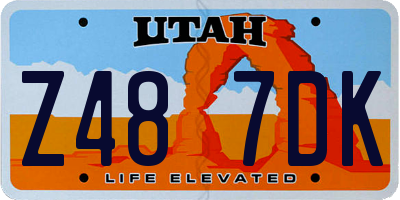 UT license plate Z487DK