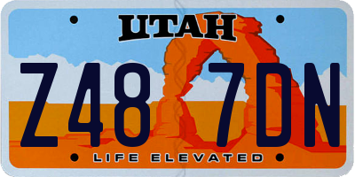 UT license plate Z487DN