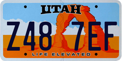 UT license plate Z487EF