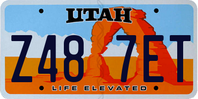 UT license plate Z487ET