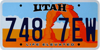 UT license plate Z487EW