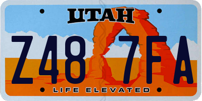 UT license plate Z487FA