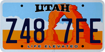 UT license plate Z487FE