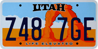 UT license plate Z487GE
