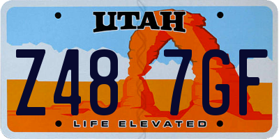 UT license plate Z487GF
