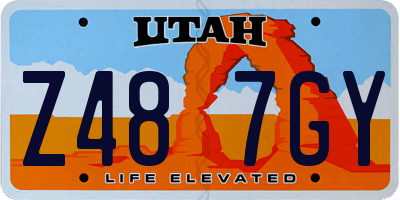 UT license plate Z487GY