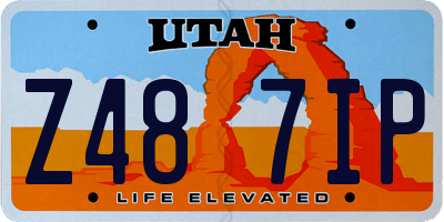UT license plate Z487IP