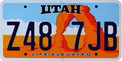 UT license plate Z487JB