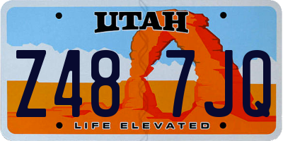 UT license plate Z487JQ