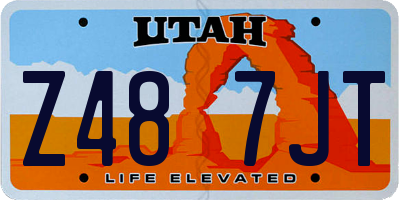 UT license plate Z487JT
