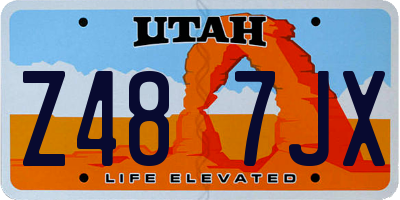 UT license plate Z487JX