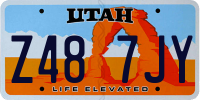 UT license plate Z487JY