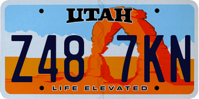 UT license plate Z487KN