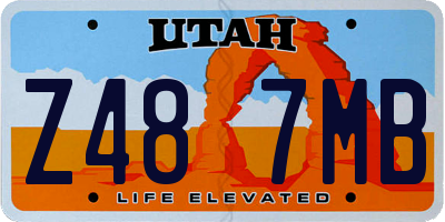UT license plate Z487MB