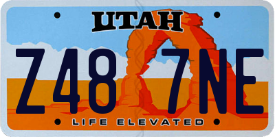 UT license plate Z487NE