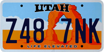 UT license plate Z487NK