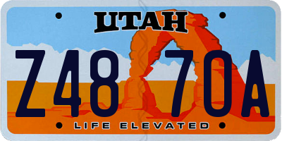 UT license plate Z487OA