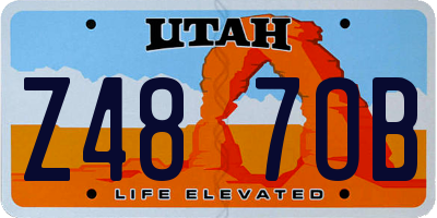 UT license plate Z487OB