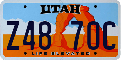UT license plate Z487OC