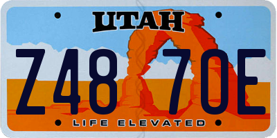 UT license plate Z487OE