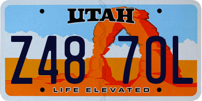 UT license plate Z487OL