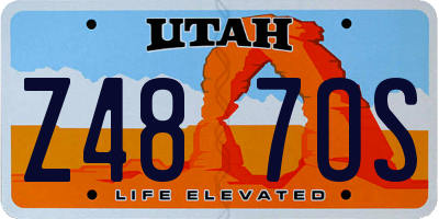 UT license plate Z487OS