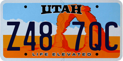 UT license plate Z487QC