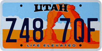 UT license plate Z487QF