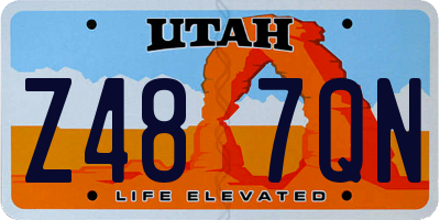 UT license plate Z487QN