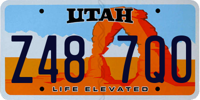 UT license plate Z487QO